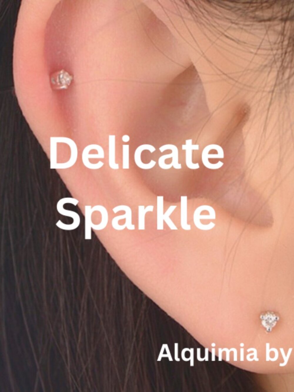 SILVER  FRAME TINY ZIRCONIA STUDS EARRINGs